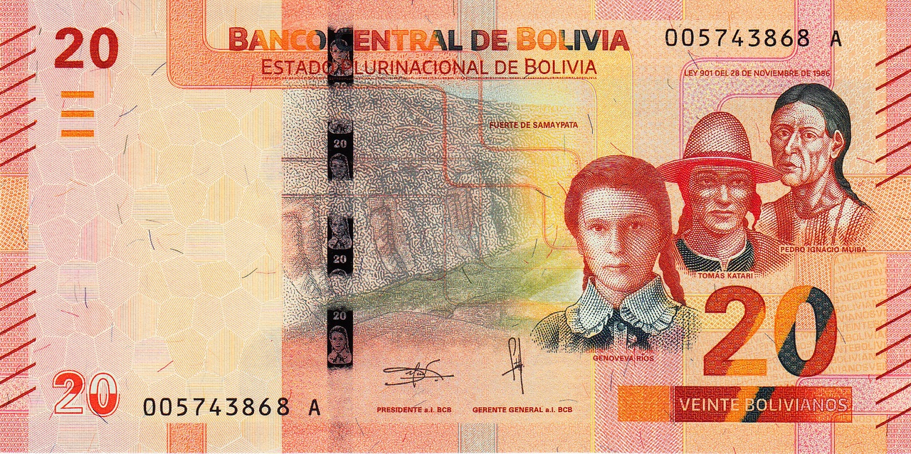 Bolivie 20 bolivianos recto