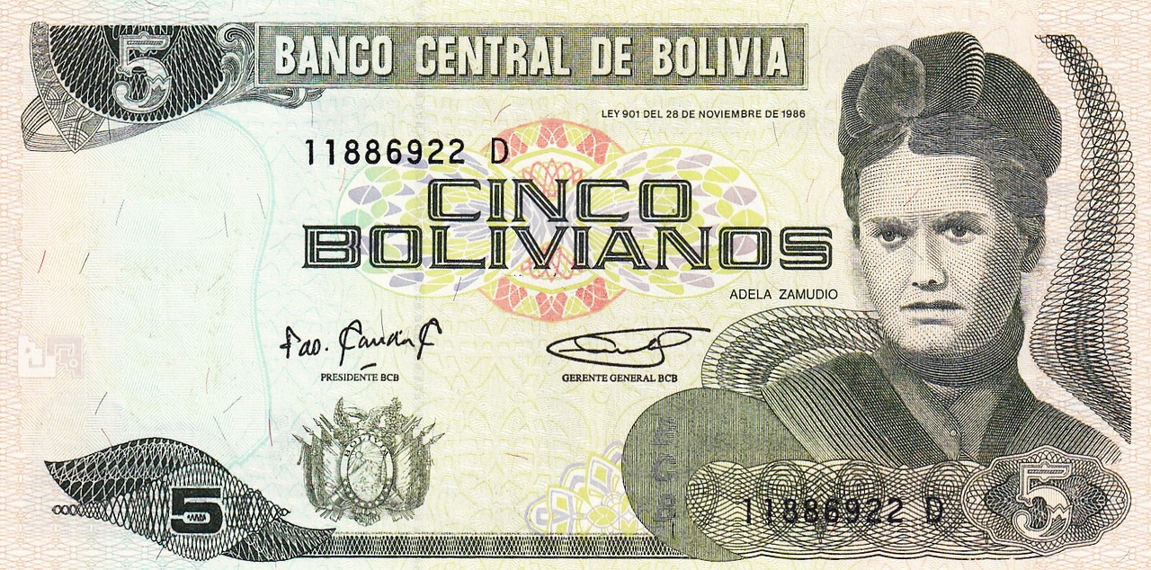 Bolivie 5 bolivianos recto